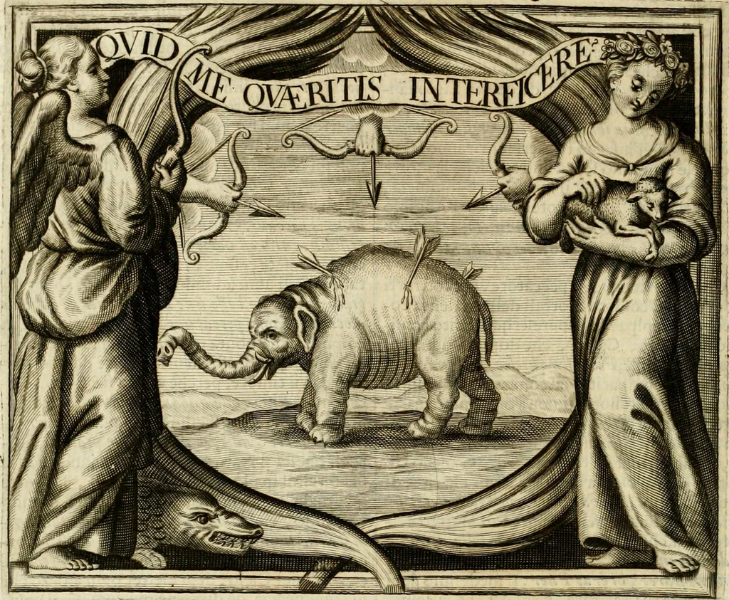 An illustration from Simboli predicabili : estratti da sacri evangeli che corrono nella quadragesima : delineati con morali, & eruditi discorsi, 1692, leaf 295
