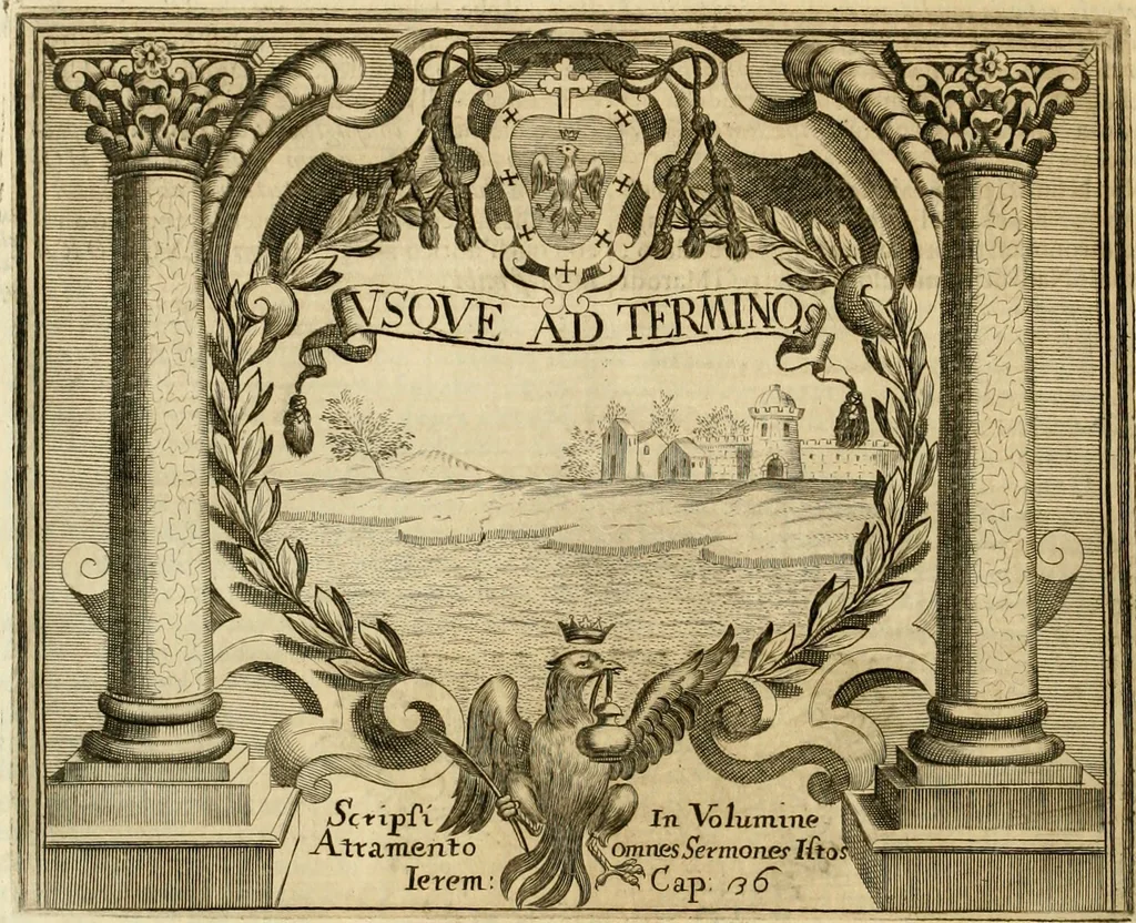 An illustration from Simboli predicabili : estratti da sacri evangeli che corrono nella quadragesima : delineati con morali, & eruditi discorsi, 1692, leaf 503