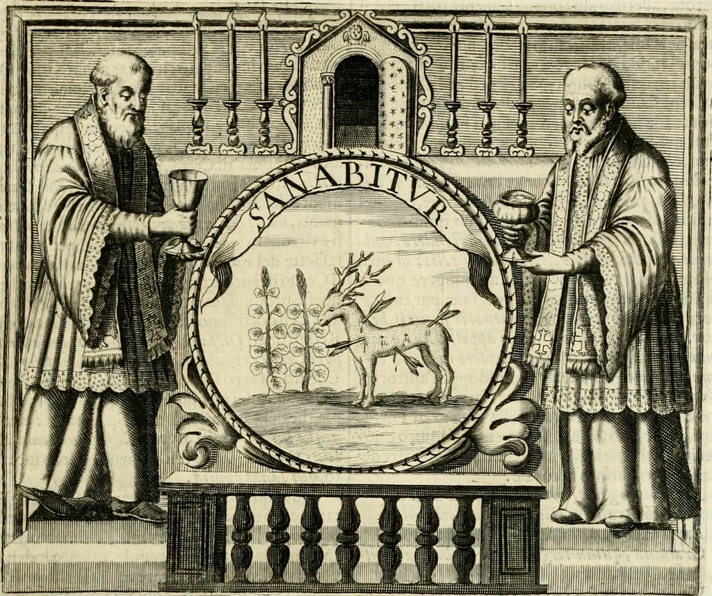 An illustration from Simboli predicabili : estratti da sacri evangeli che corrono nella quadragesima : delineati con morali, & eruditi discorsi, 1692, leaf 92