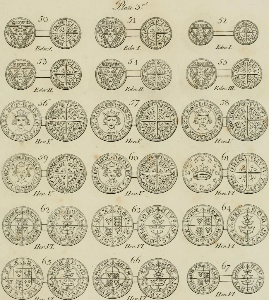 An illustration from Simon's Essay on Irish coins, and of the currency of foreign monies in Ireland; with Mr. Snelling's supplement, 1810, leaf 198
