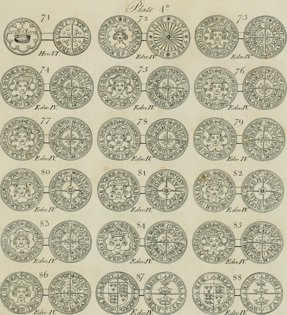 An illustration from Simon's Essay on Irish coins, and of the currency of foreign monies in Ireland; with Mr. Snelling's supplement, 1810, leaf 200