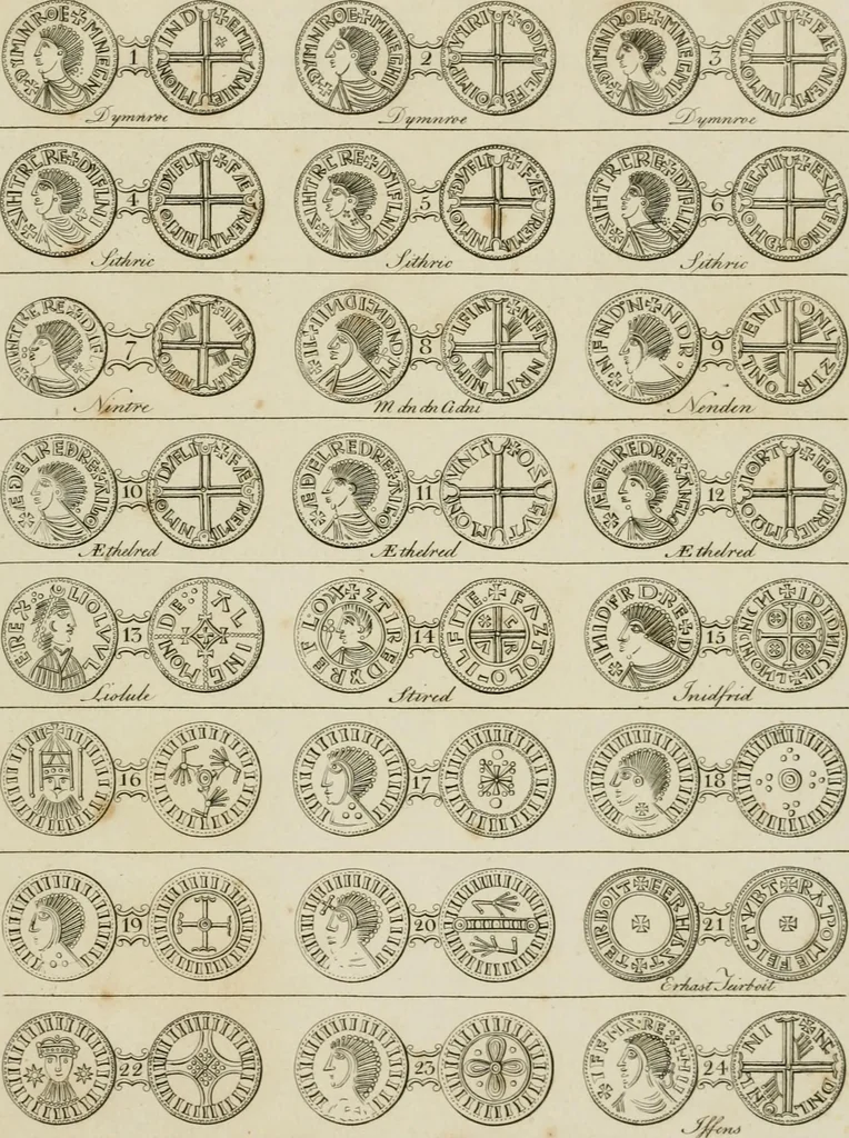 An illustration from Simon's Essay on Irish coins, and of the currency of foreign monies in Ireland; with Mr. Snelling's supplement, 1810, leaf 222