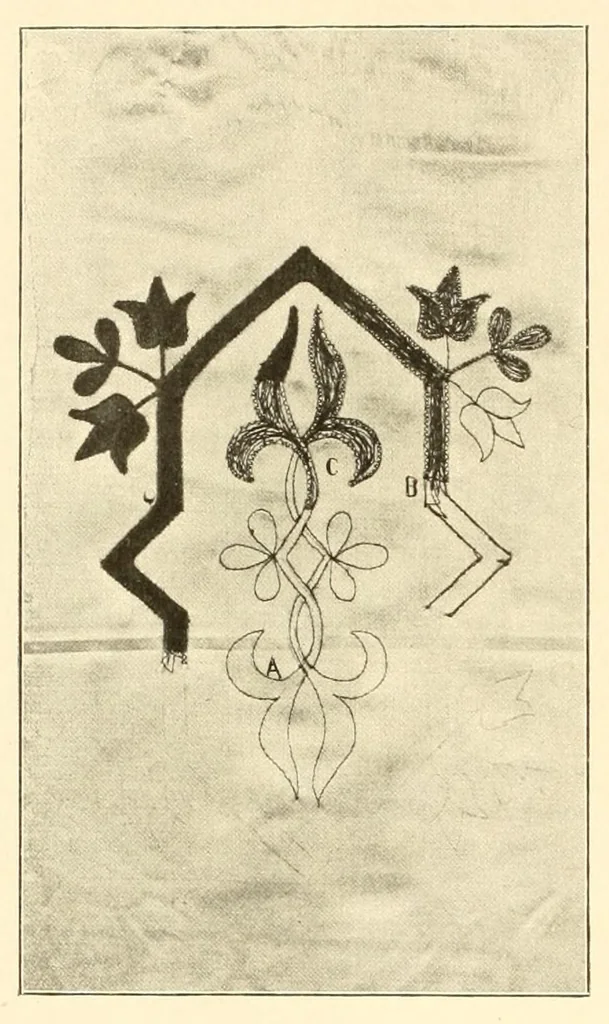 An illustration from Singer instructions for art embroidery, 1911, leaf 24