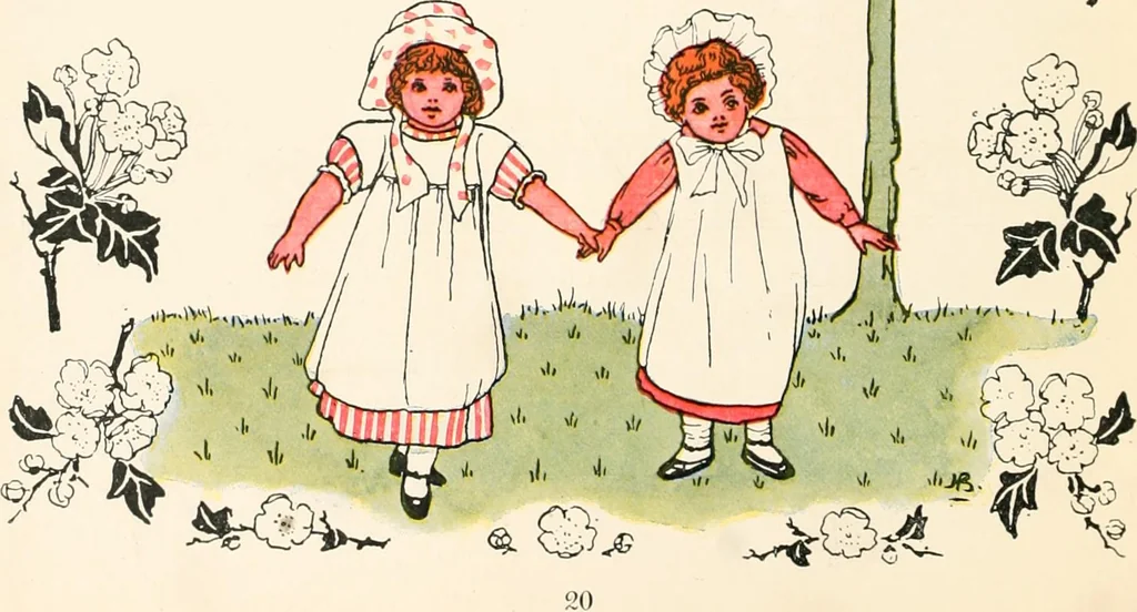 An illustration from The singing circle; a picture book of action songs, other songs, and dances, 1911, leaf 25