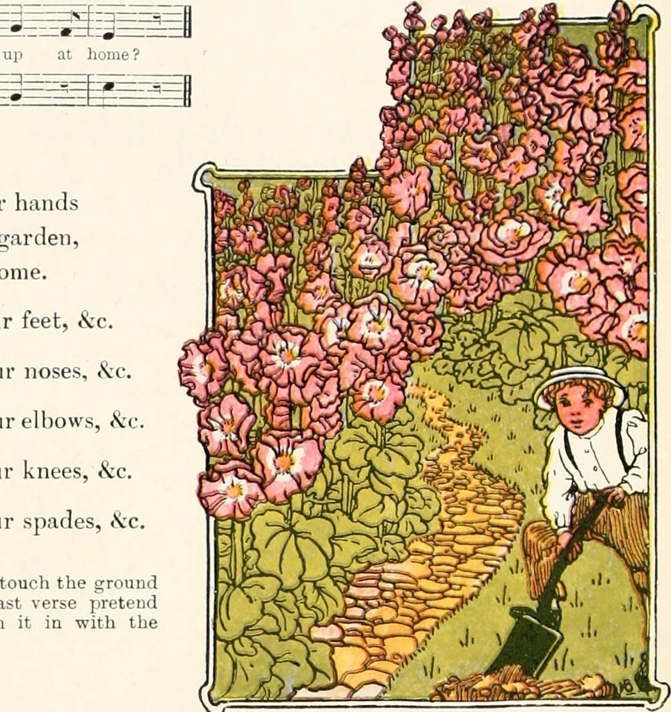 An illustration from The singing circle; a picture book of action songs, other songs, and dances, 1911, leaf 31