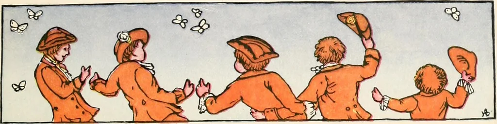 An illustration from The singing circle; a picture book of action songs, other songs, and dances, 1911, leaf 32
