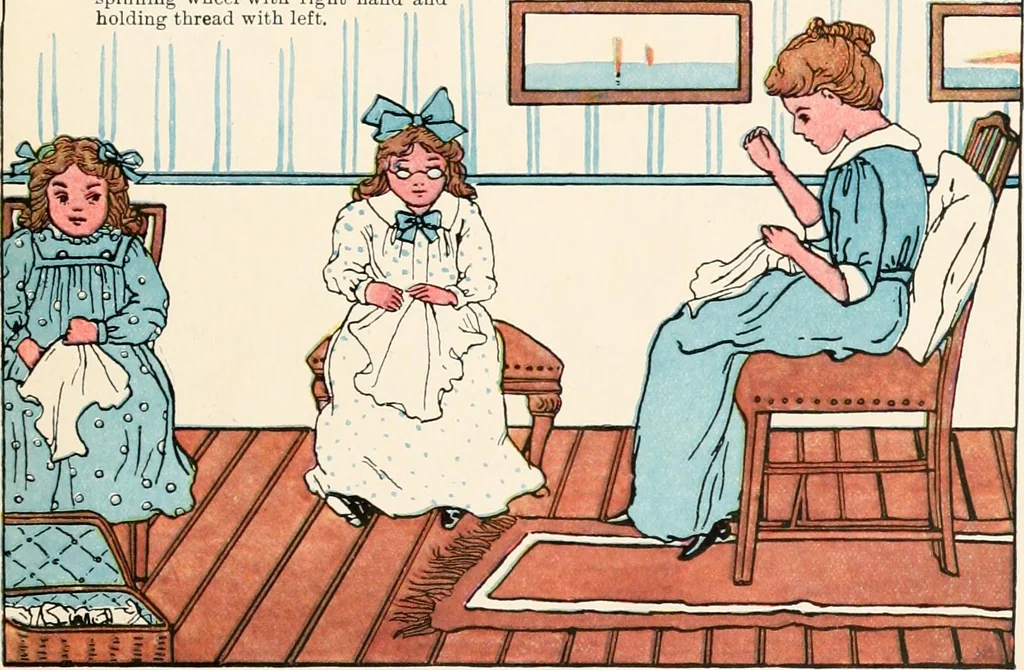 An illustration from The singing circle; a picture book of action songs, other songs, and dances, 1911, leaf 34