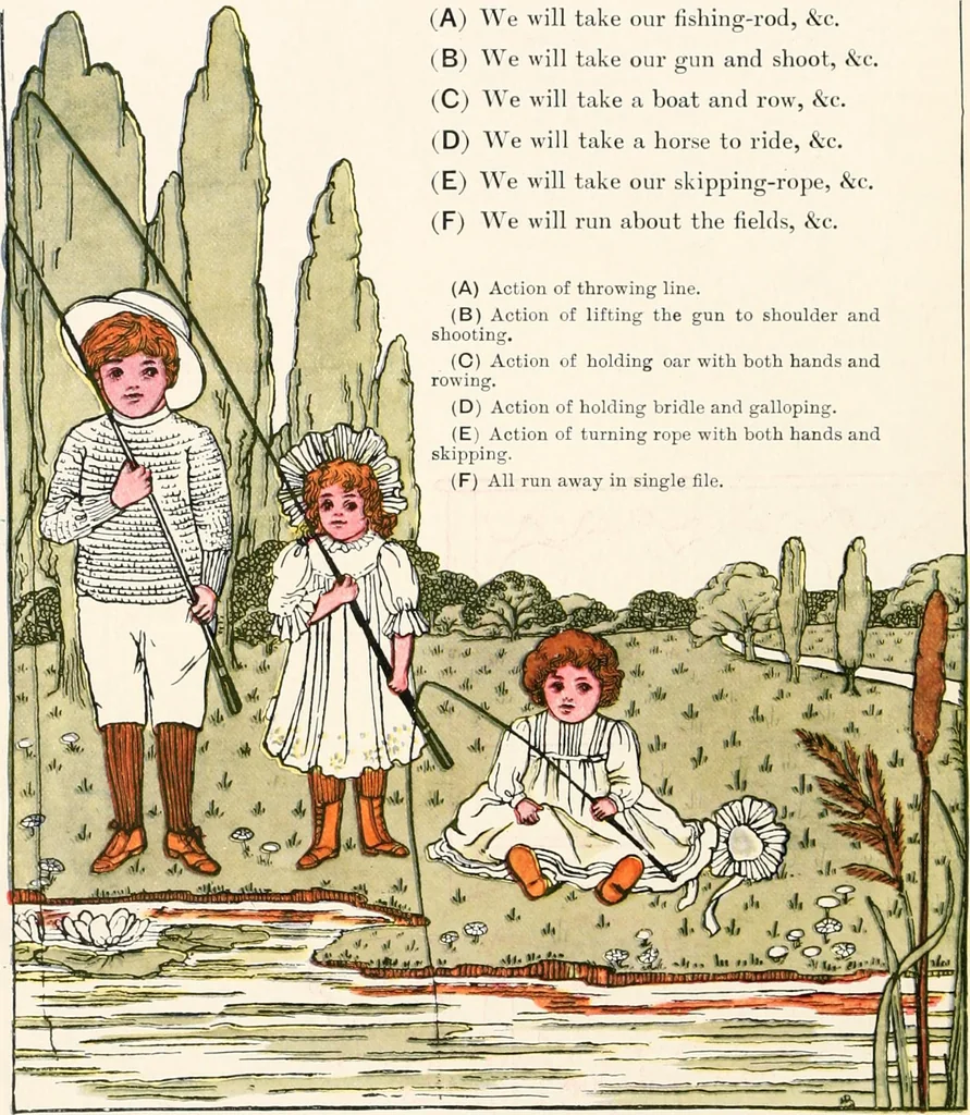 An illustration from The singing circle; a picture book of action songs, other songs, and dances, 1911, leaf 39