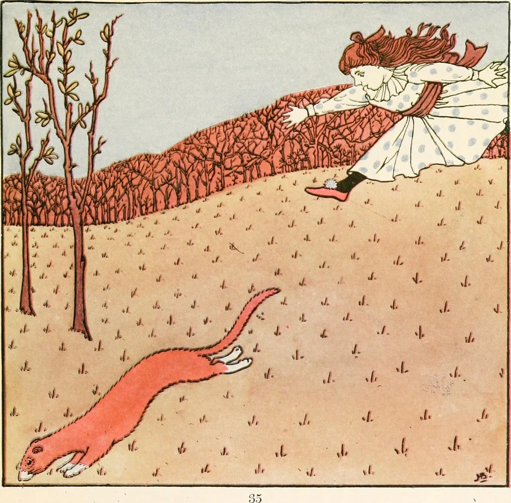 An illustration from The singing circle; a picture book of action songs, other songs, and dances, 1911, leaf 40