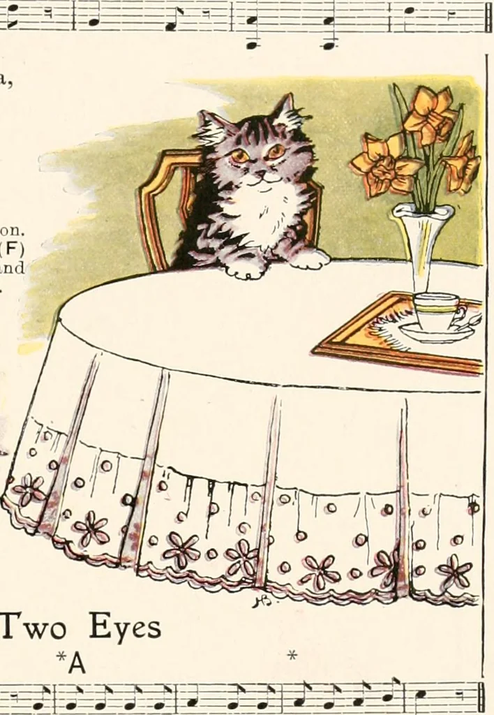An illustration from The singing circle; a picture book of action songs, other songs, and dances, 1911, leaf 44