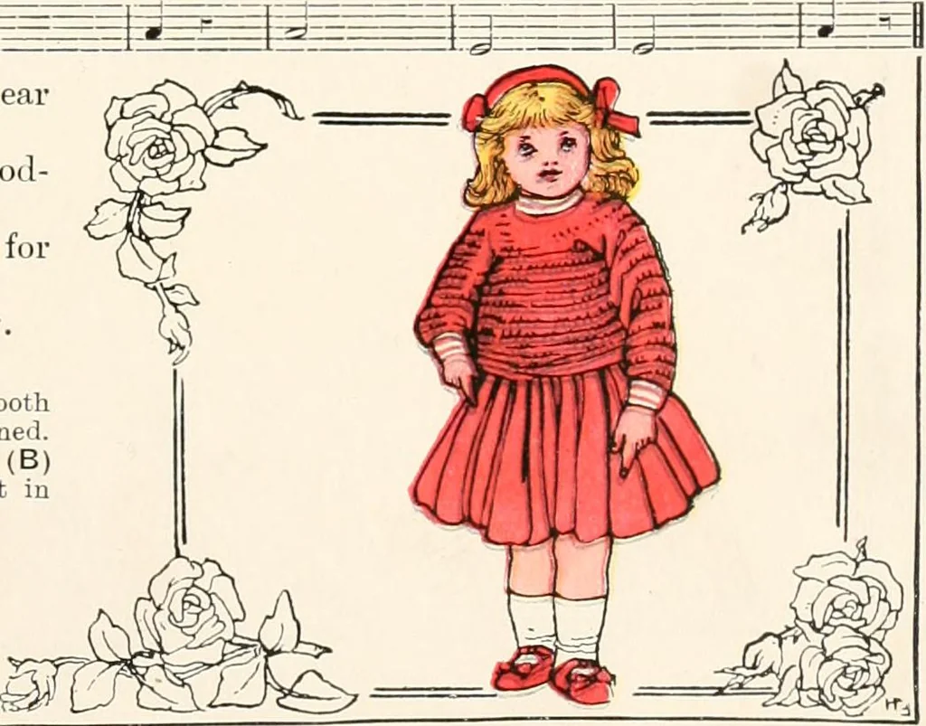 An illustration from The singing circle; a picture book of action songs, other songs, and dances, 1911, leaf 44