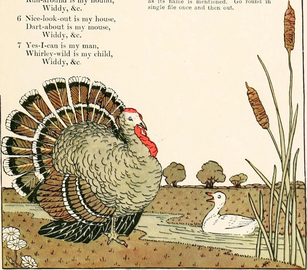 An illustration from The singing circle; a picture book of action songs, other songs, and dances, 1911, leaf 50