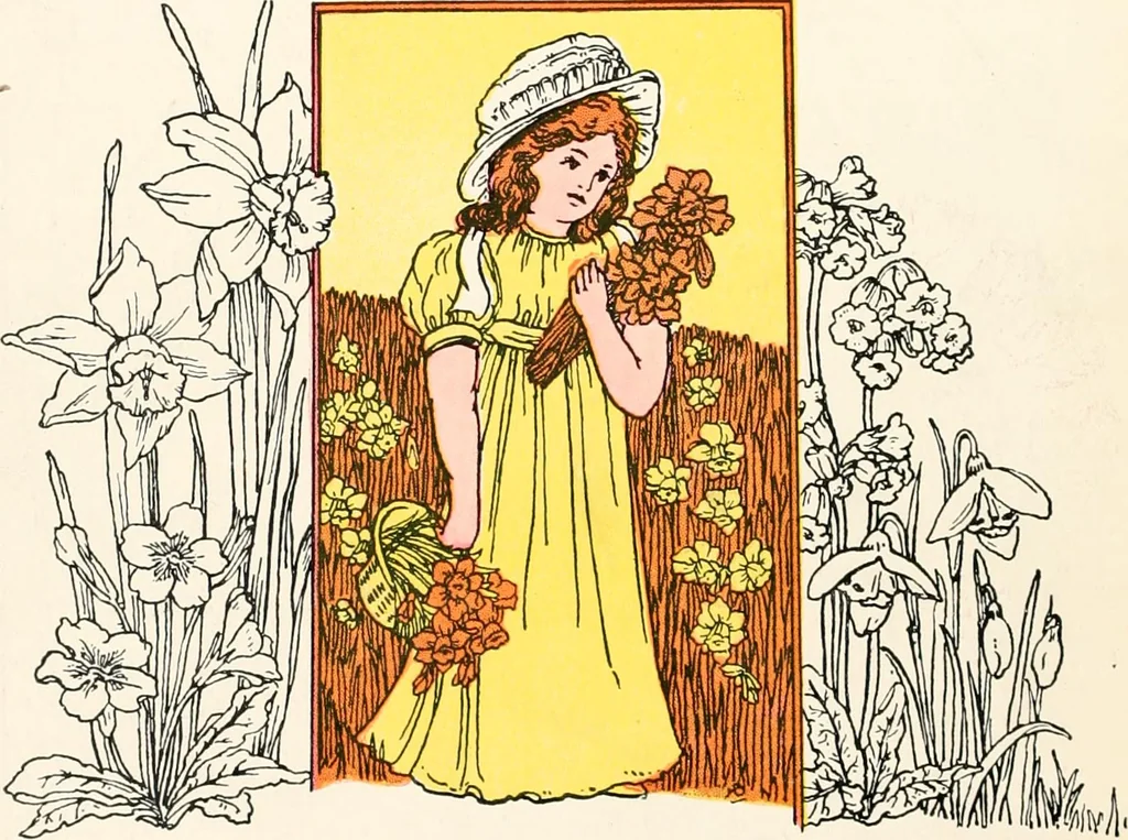 An illustration from The singing circle; a picture book of action songs, other songs, and dances, 1911, leaf 51