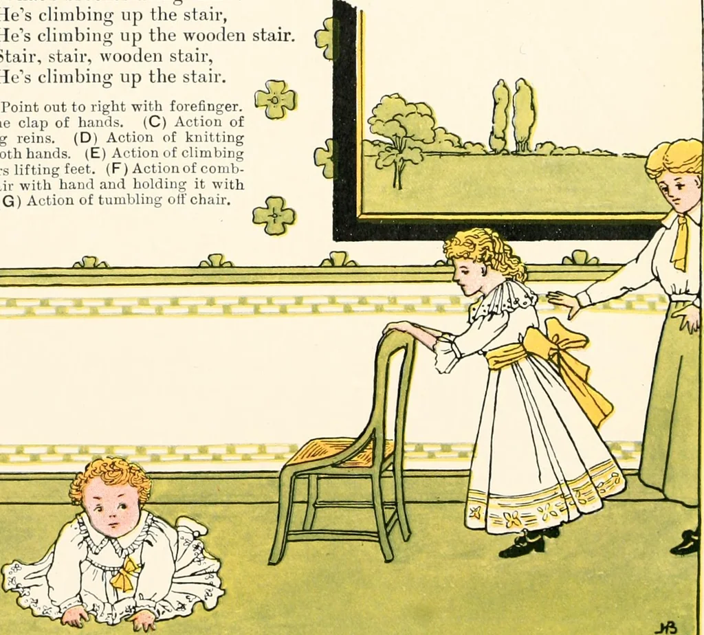 An illustration from The singing circle; a picture book of action songs, other songs, and dances, 1911, leaf 59