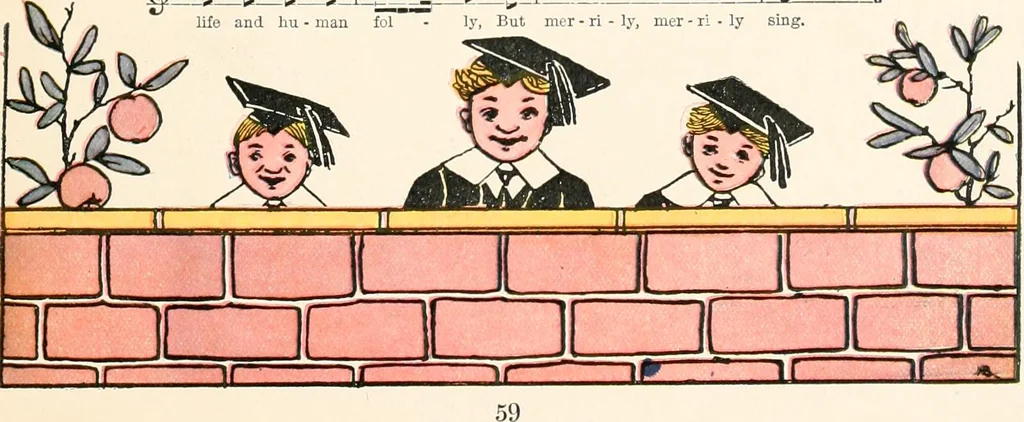 An illustration from The singing circle; a picture book of action songs, other songs, and dances, 1911, leaf 64
