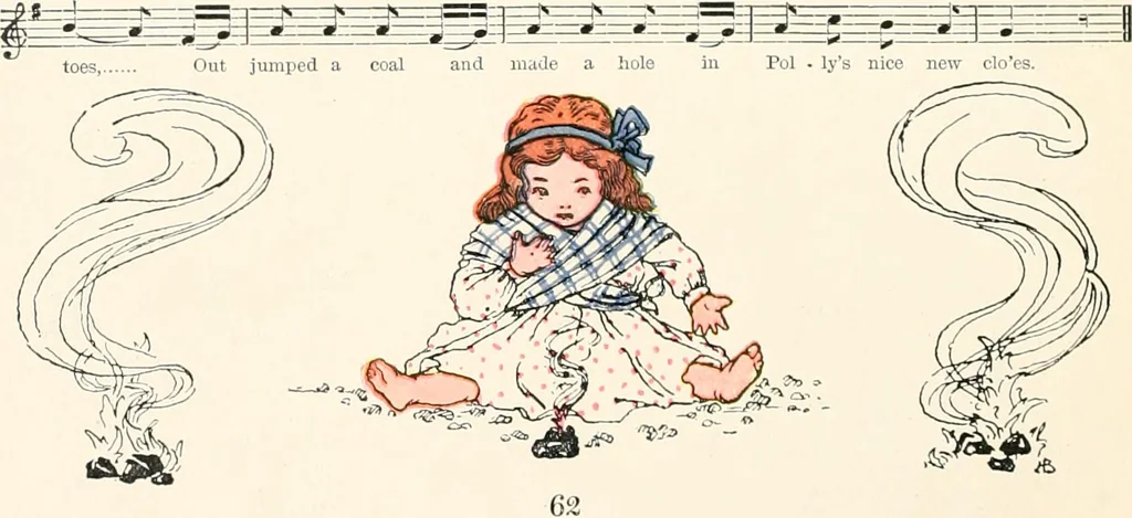 An illustration from The singing circle; a picture book of action songs, other songs, and dances, 1911, leaf 67