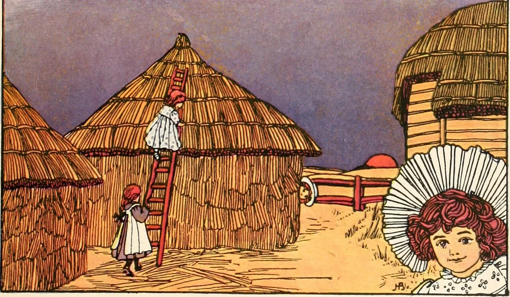 An illustration from The singing circle; a picture book of action songs, other songs, and dances, 1911, leaf 72