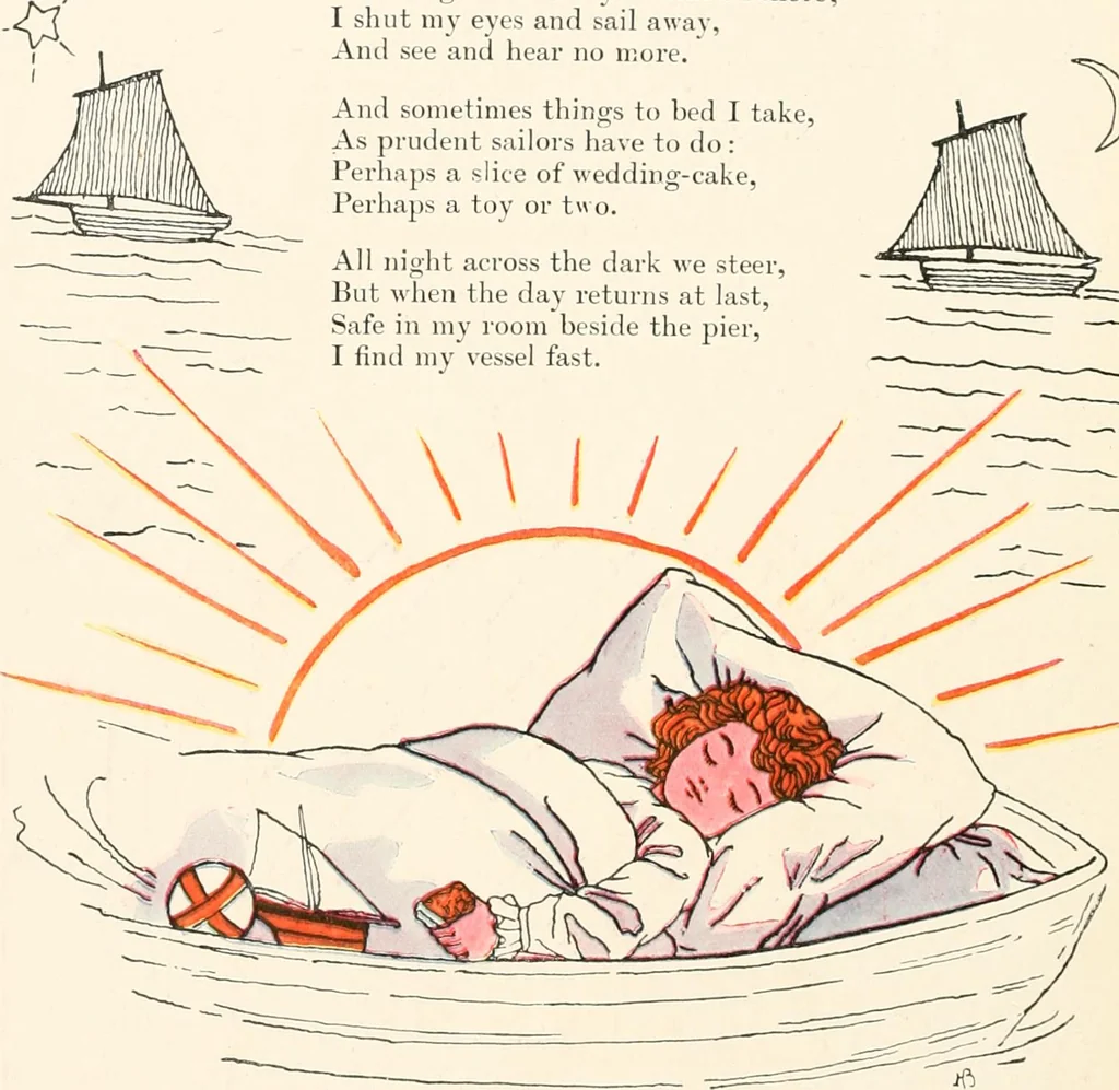An illustration from The singing circle; a picture book of action songs, other songs, and dances, 1911, leaf 77