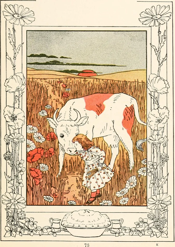 An illustration from The singing circle; a picture book of action songs, other songs, and dances, 1911, leaf 78