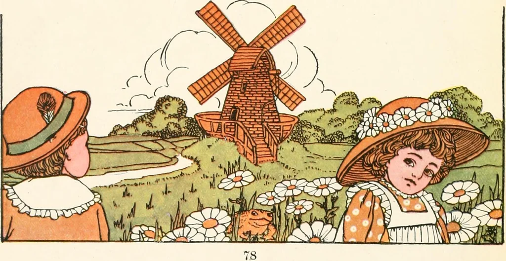 An illustration from The singing circle; a picture book of action songs, other songs, and dances, 1911, leaf 83
