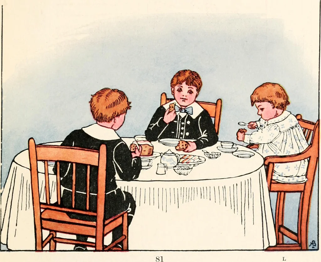 An illustration from The singing circle; a picture book of action songs, other songs, and dances, 1911, leaf 86