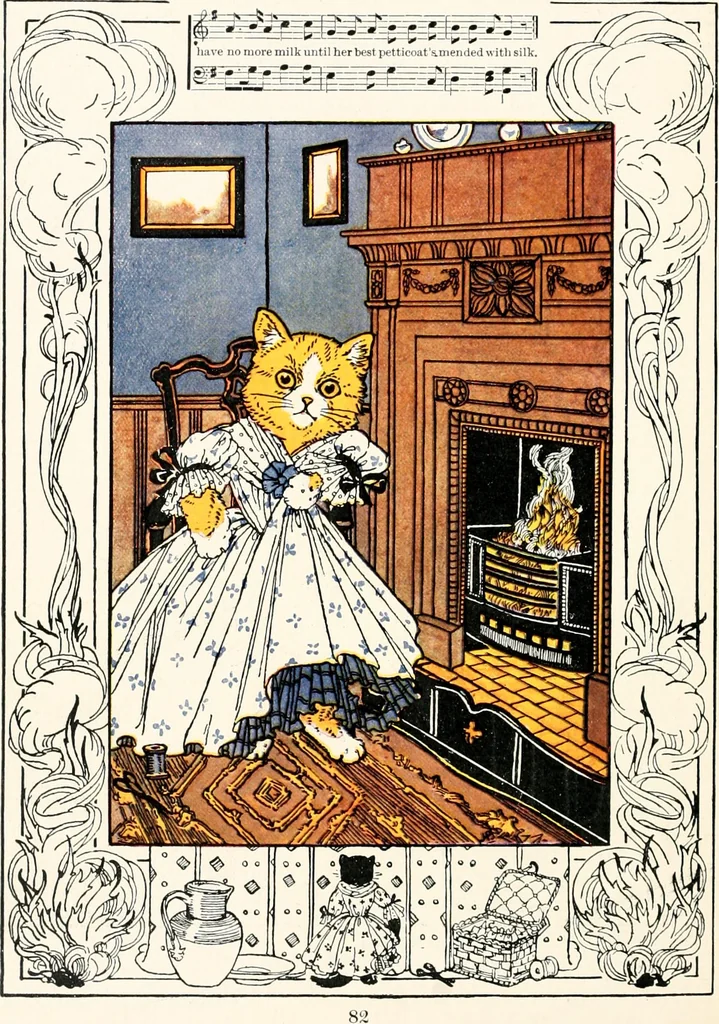 An illustration from The singing circle; a picture book of action songs, other songs, and dances, 1911, leaf 87