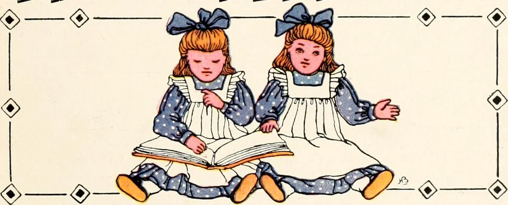 An illustration from The singing circle; a picture book of action songs, other songs, and dances, 1911, leaf 88