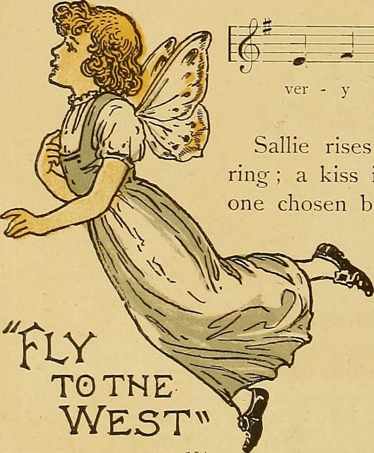 An illustration from Singing games, 1890, leaf 17