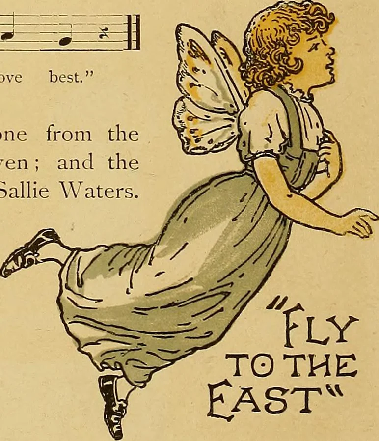 An illustration from Singing games, 1890, leaf 17