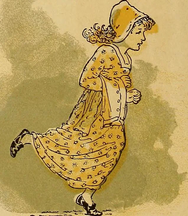 An illustration from Singing games, 1890, leaf 21