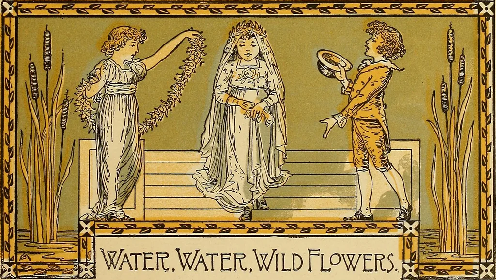An illustration from Singing games, 1890, leaf 22