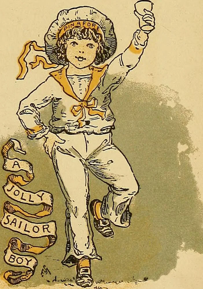 An illustration from Singing games, 1890, leaf 30