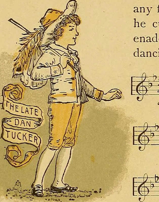 An illustration from Singing games, 1890, leaf 41