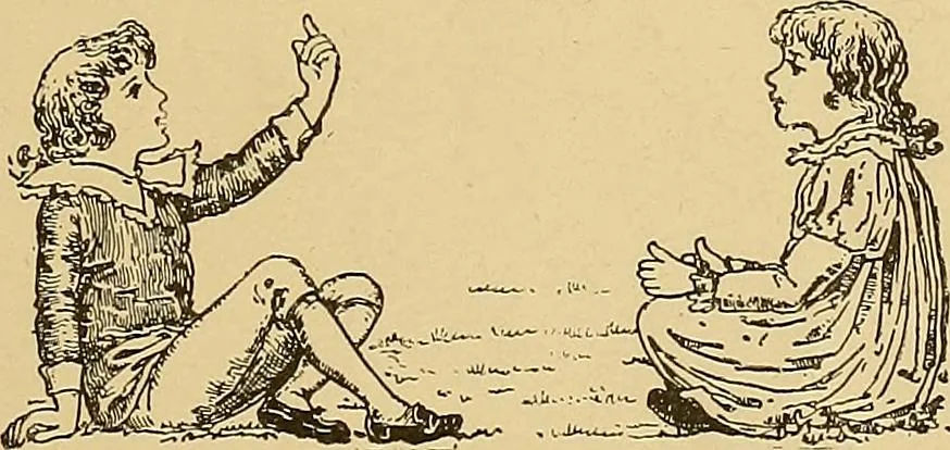 An illustration from Singing games, 1890, leaf 8