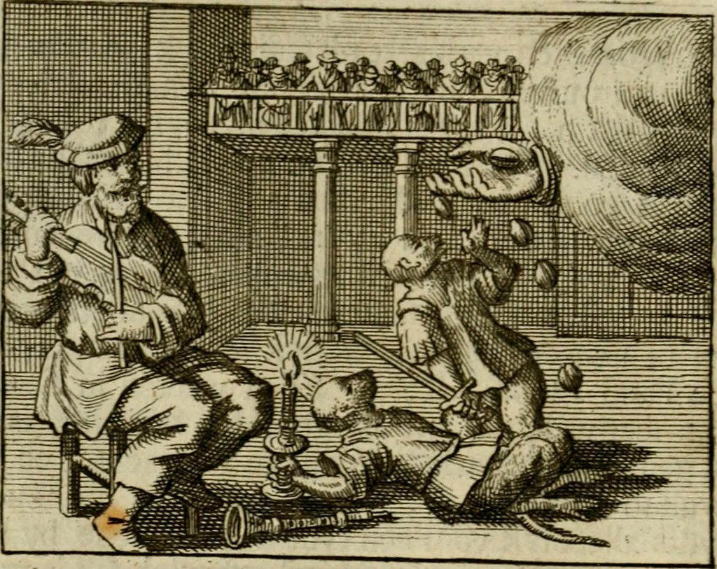 An illustration from Sinne- en minne-beelden ; Selfstryt ; Tooneel der mannelyke agtbaarheydt ; Galathea of Herderskalsgt ; Klagende maegden : en andere mengelrymen, 1779, leaf 153