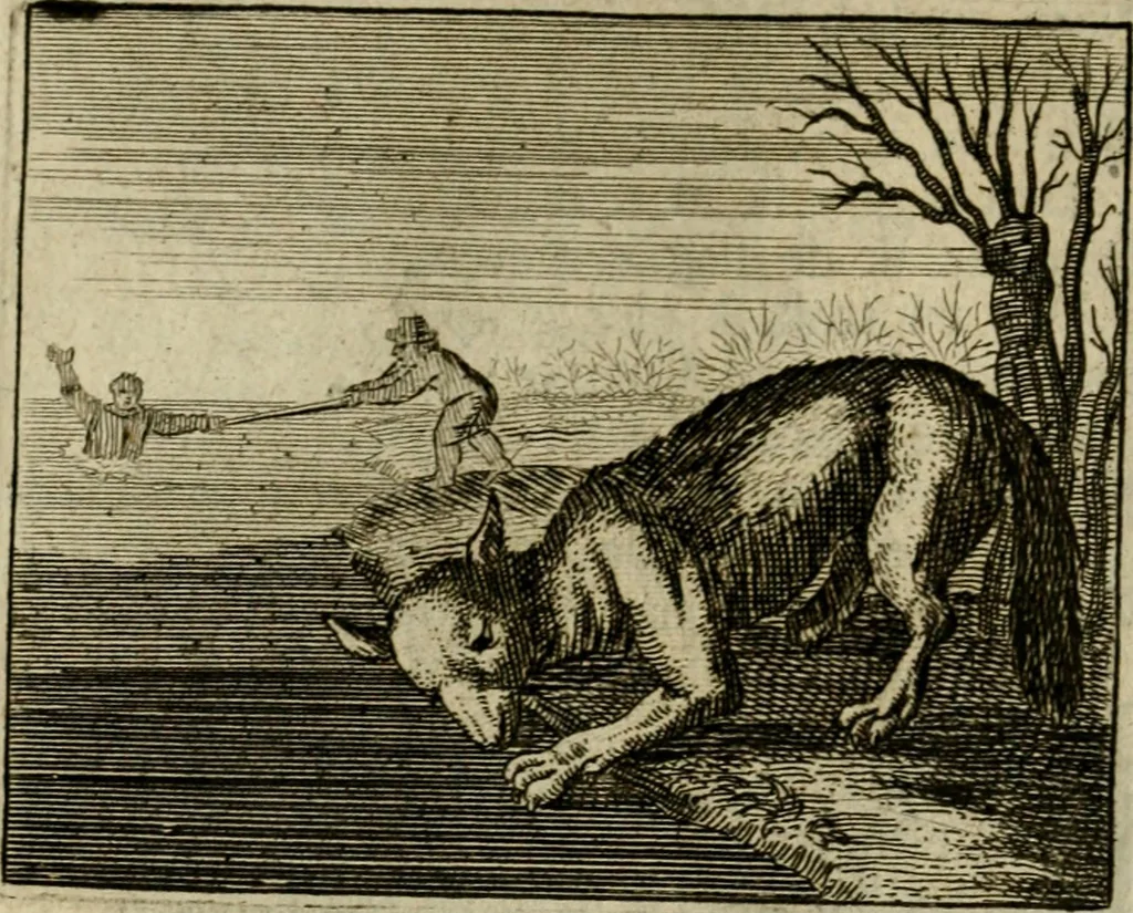 An illustration from Sinne- en minne-beelden ; Selfstryt ; Tooneel der mannelyke agtbaarheydt ; Galathea of Herderskalsgt ; Klagende maegden : en andere mengelrymen, 1779, leaf 203