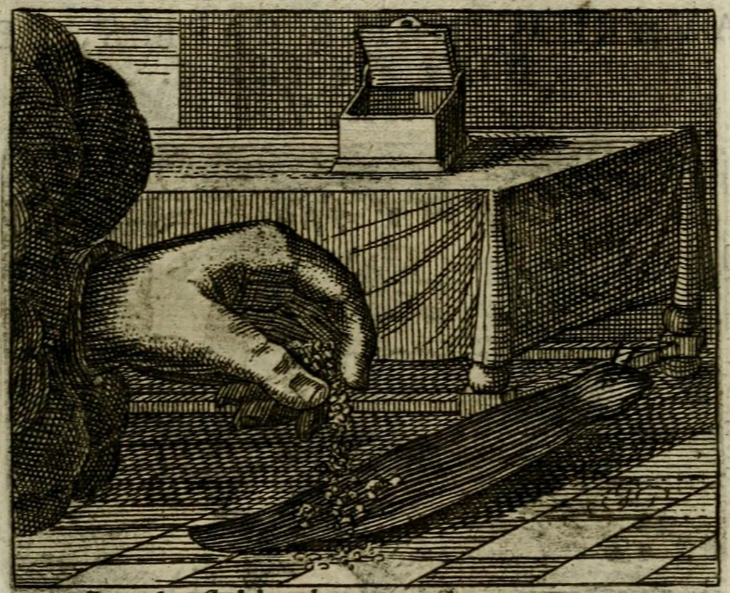 An illustration from Sinne- en minne-beelden ; Selfstryt ; Tooneel der mannelyke agtbaarheydt ; Galathea of Herderskalsgt ; Klagende maegden : en andere mengelrymen, 1779, leaf 212
