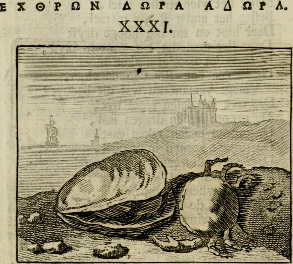 An illustration from Sinne- en minne-beelden ; Selfstryt ; Tooneel der mannelyke agtbaarheydt ; Galathea of Herderskalsgt ; Klagende maegden : en andere mengelrymen, 1779, leaf 221