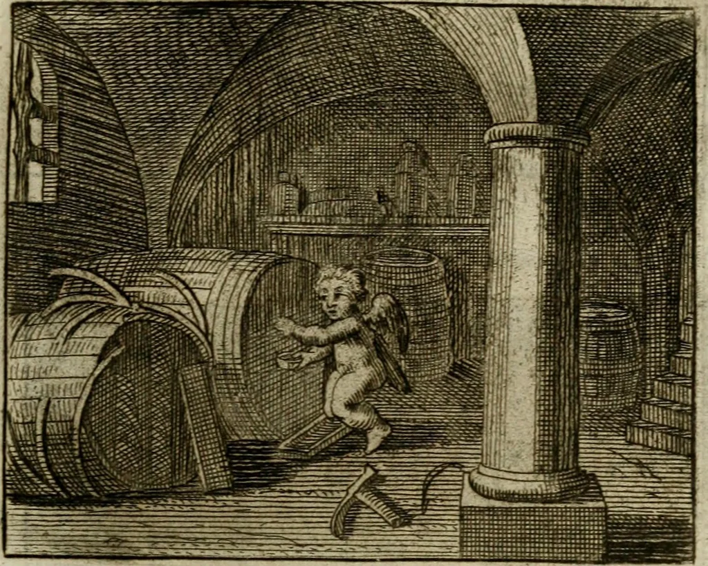 An illustration from Sinne- en minne-beelden ; Selfstryt ; Tooneel der mannelyke agtbaarheydt ; Galathea of Herderskalsgt ; Klagende maegden : en andere mengelrymen, 1779, leaf 224