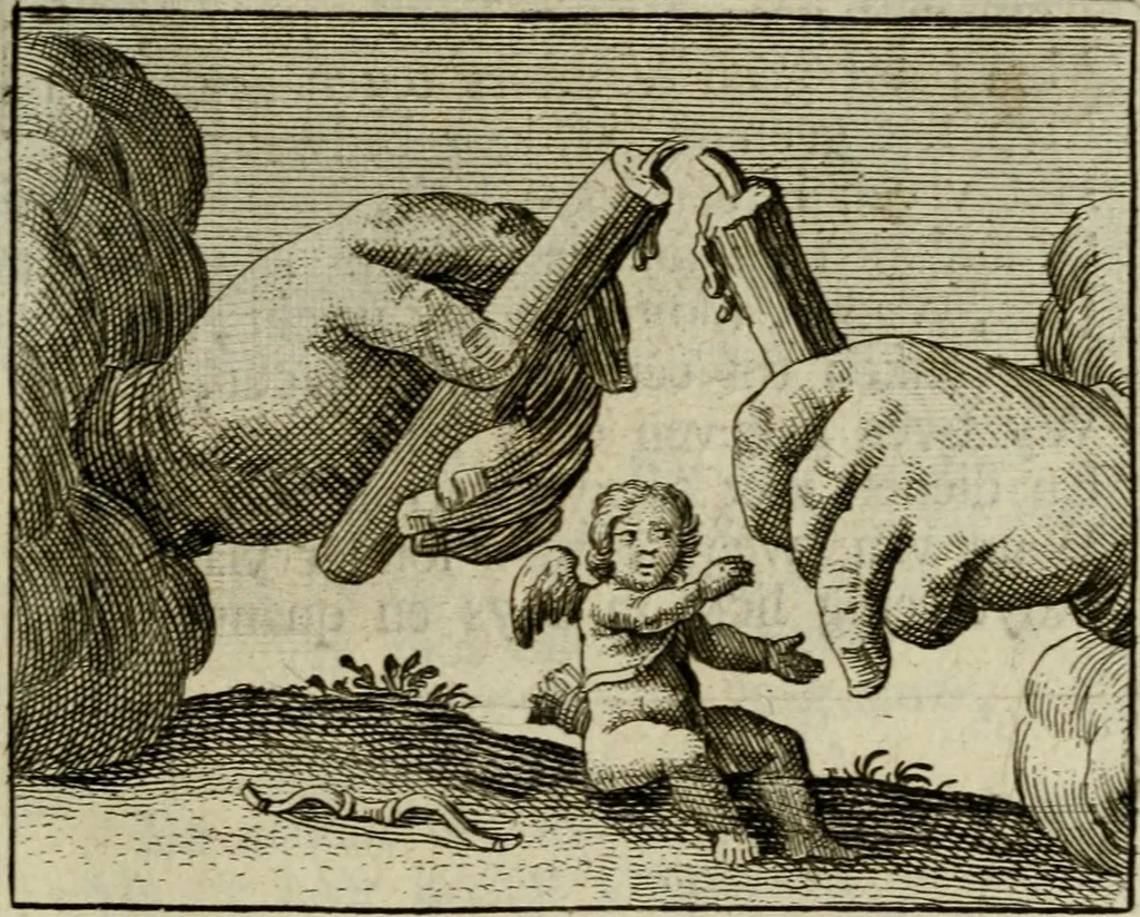 An illustration from Sinne- en minne-beelden ; Selfstryt ; Tooneel der mannelyke agtbaarheydt ; Galathea of Herderskalsgt ; Klagende maegden : en andere mengelrymen, 1779, leaf 226