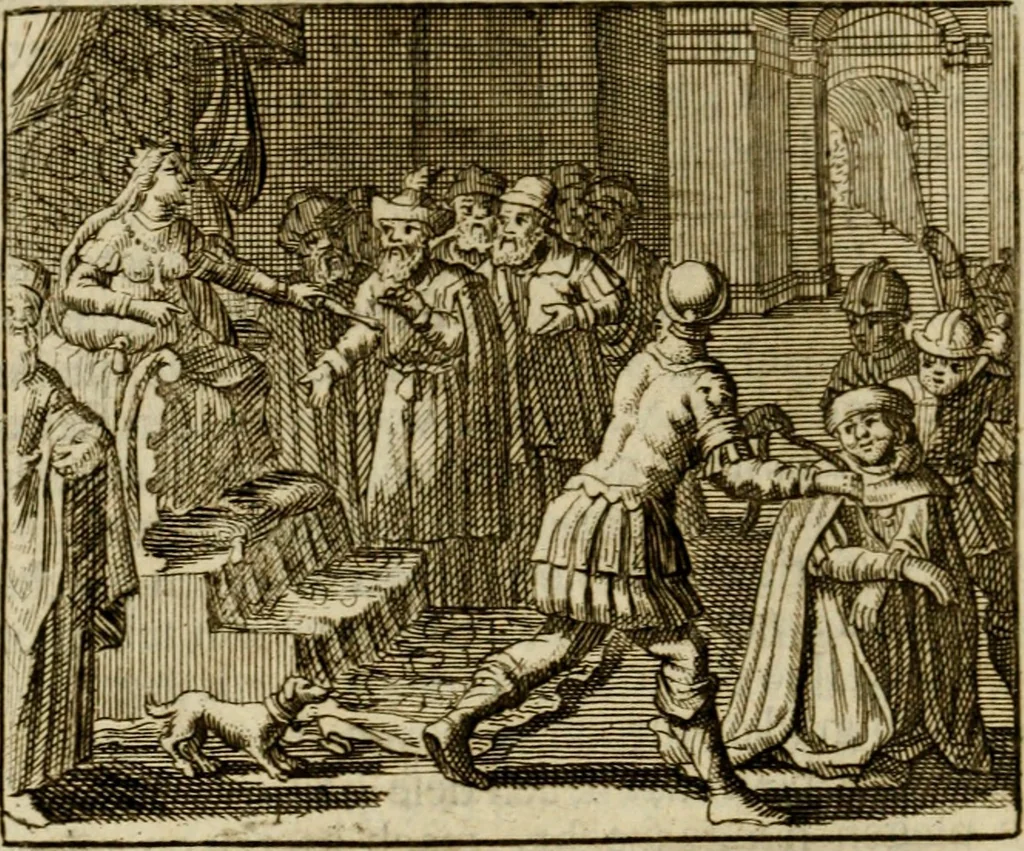 An illustration from Sinne- en minne-beelden ; Selfstryt ; Tooneel der mannelyke agtbaarheydt ; Galathea of Herderskalsgt ; Klagende maegden : en andere mengelrymen, 1779, leaf 461