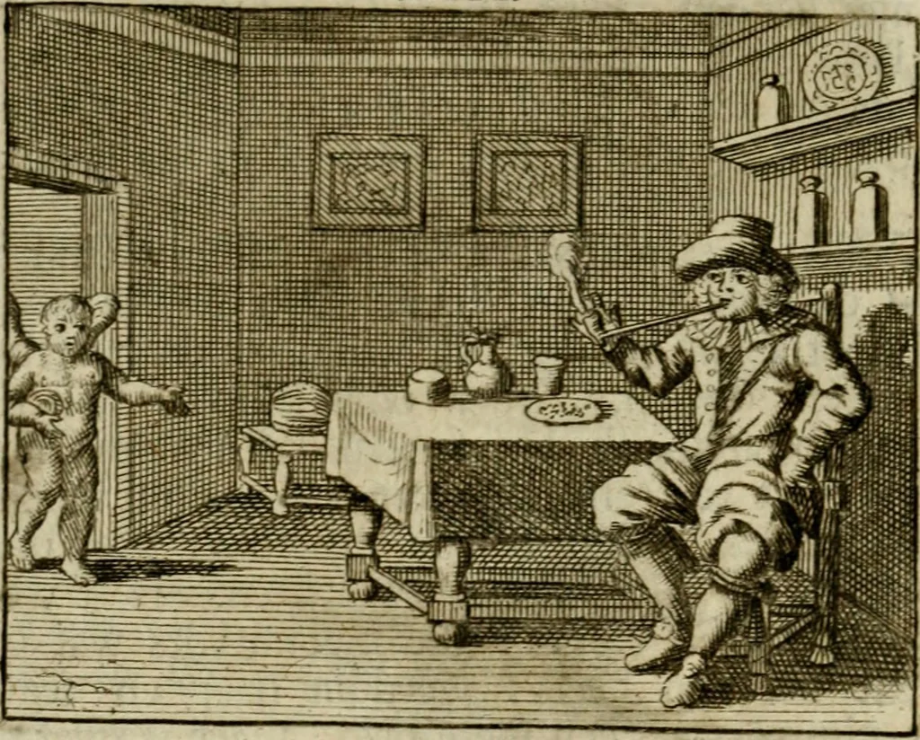 An illustration from Sinne- en minne-beelden ; Selfstryt ; Tooneel der mannelyke agtbaarheydt ; Galathea of Herderskalsgt ; Klagende maegden : en andere mengelrymen, 1779, leaf 67