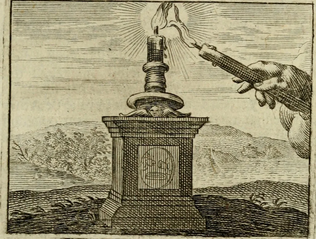 An illustration from Sinne- en minne-beelden ; Selfstryt ; Tooneel der mannelyke agtbaarheydt ; Galathea of Herderskalsgt ; Klagende maegden : en andere mengelrymen, 1779, leaf 78