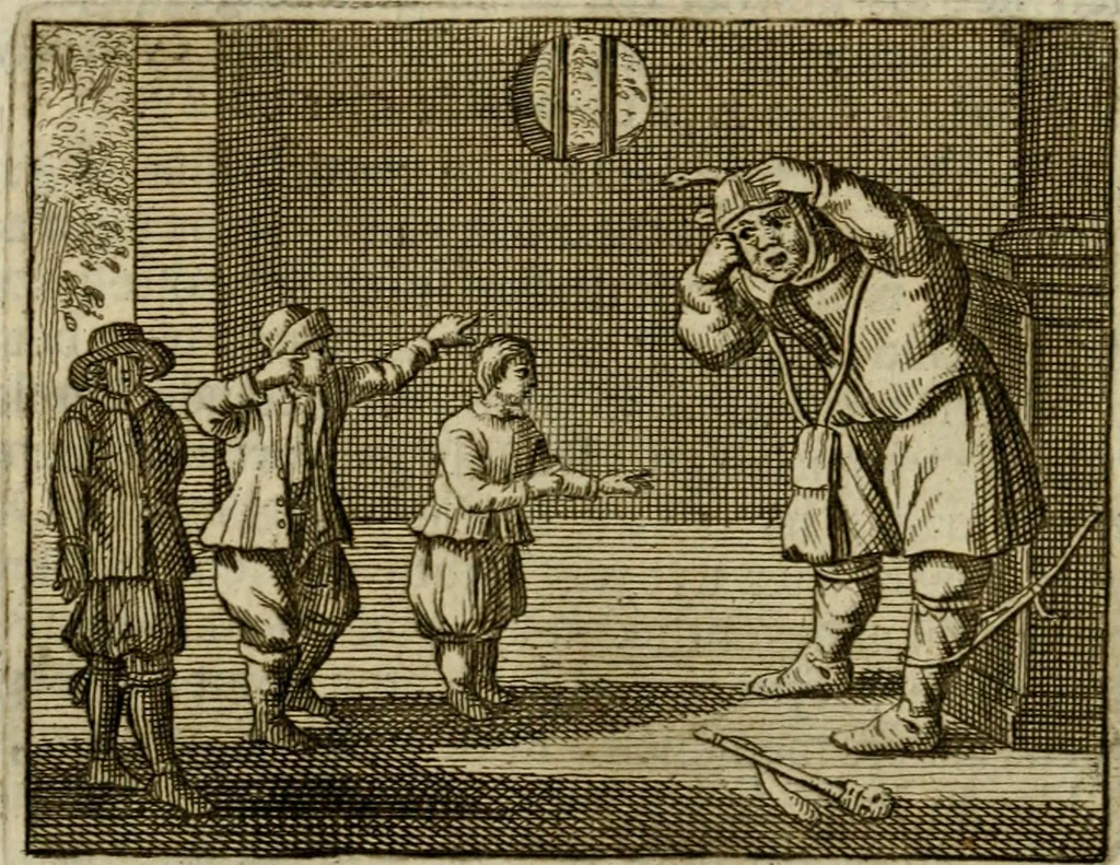 An illustration from Sinne- en minne-beelden ; Selfstryt ; Tooneel der mannelyke agtbaarheydt ; Galathea of Herderskalsgt ; Klagende maegden : en andere mengelrymen, 1779, leaf 99