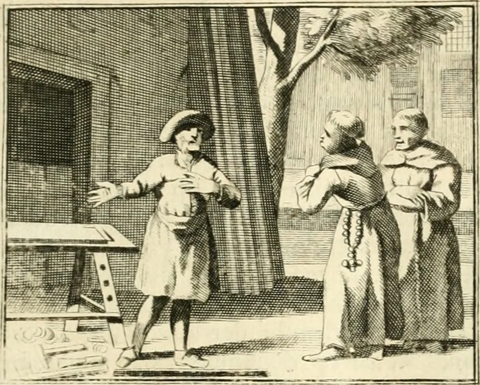 An illustration from Sinryke fabulen : verklaart en toegepast tot alderley zeede-lessen, dienstig om waargenoomen te werden in het menschelijke en burgerlijke leeven, 1685, leaf 152