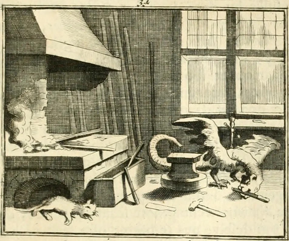 An illustration from Sinryke fabulen : verklaart en toegepast tot alderley zeede-lessen, dienstig om waargenoomen te werden in het menschelijke en burgerlijke leeven, 1685, leaf 194
