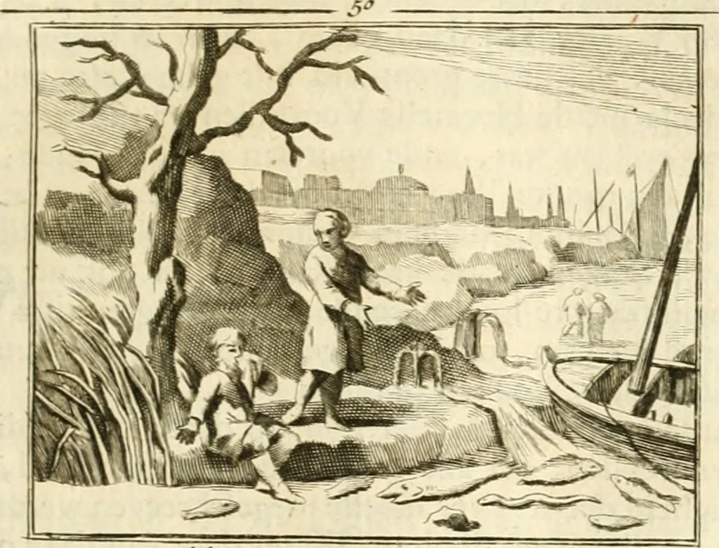 An illustration from Sinryke fabulen : verklaart en toegepast tot alderley zeede-lessen, dienstig om waargenoomen te werden in het menschelijke en burgerlijke leeven, 1685, leaf 292