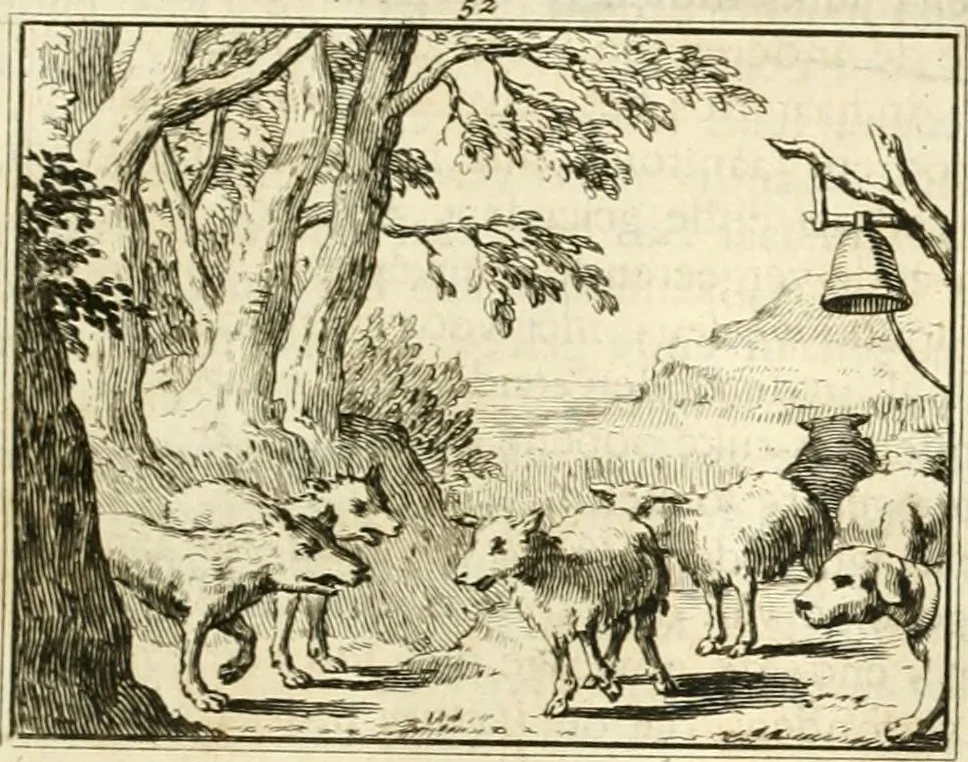 An illustration from Sinryke fabulen : verklaart en toegepast tot alderley zeede-lessen, dienstig om waargenoomen te werden in het menschelijke en burgerlijke leeven, 1685, leaf 306