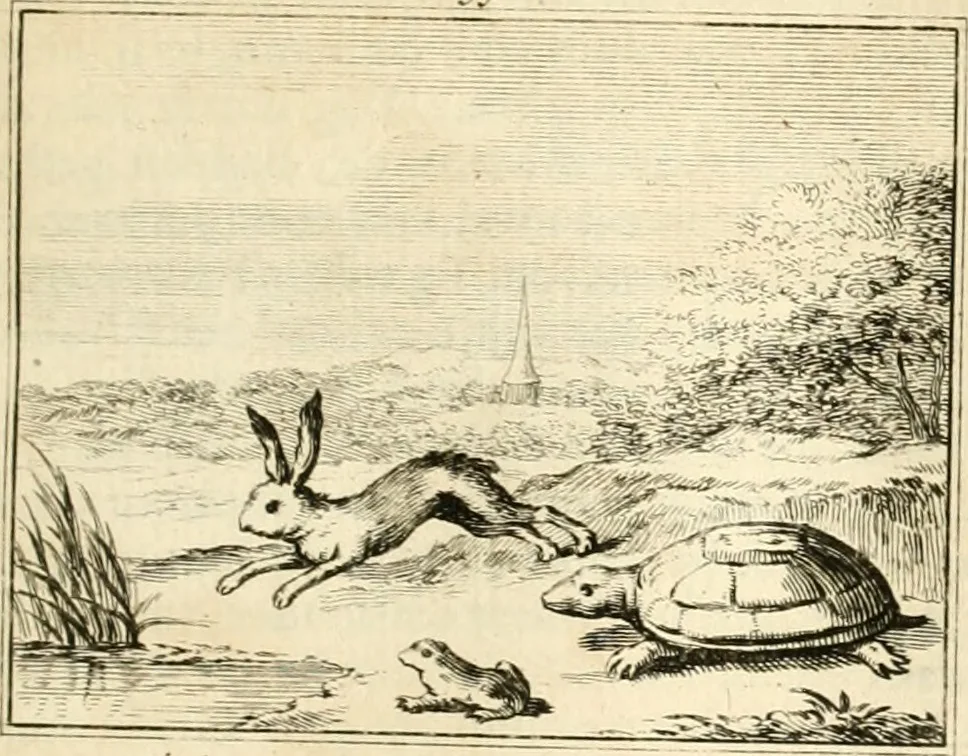 An illustration from Sinryke fabulen : verklaart en toegepast tot alderley zeede-lessen, dienstig om waargenoomen te werden in het menschelijke en burgerlijke leeven, 1685, leaf 320