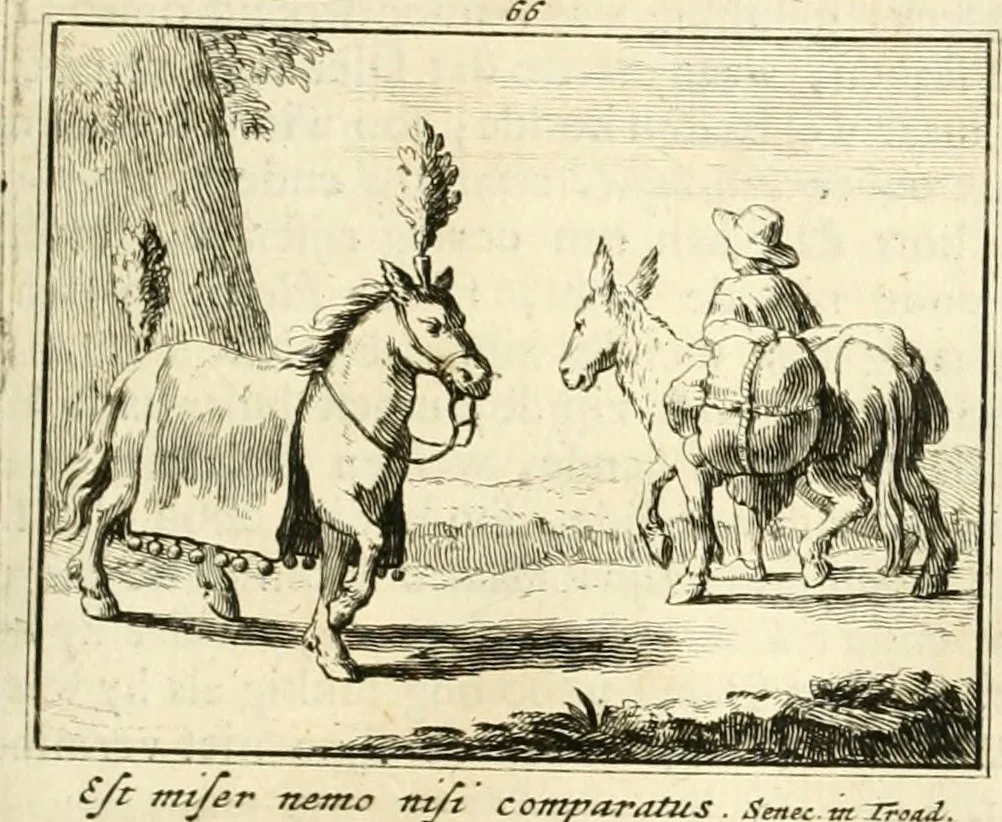 An illustration from Sinryke fabulen : verklaart en toegepast tot alderley zeede-lessen, dienstig om waargenoomen te werden in het menschelijke en burgerlijke leeven, 1685, leaf 414
